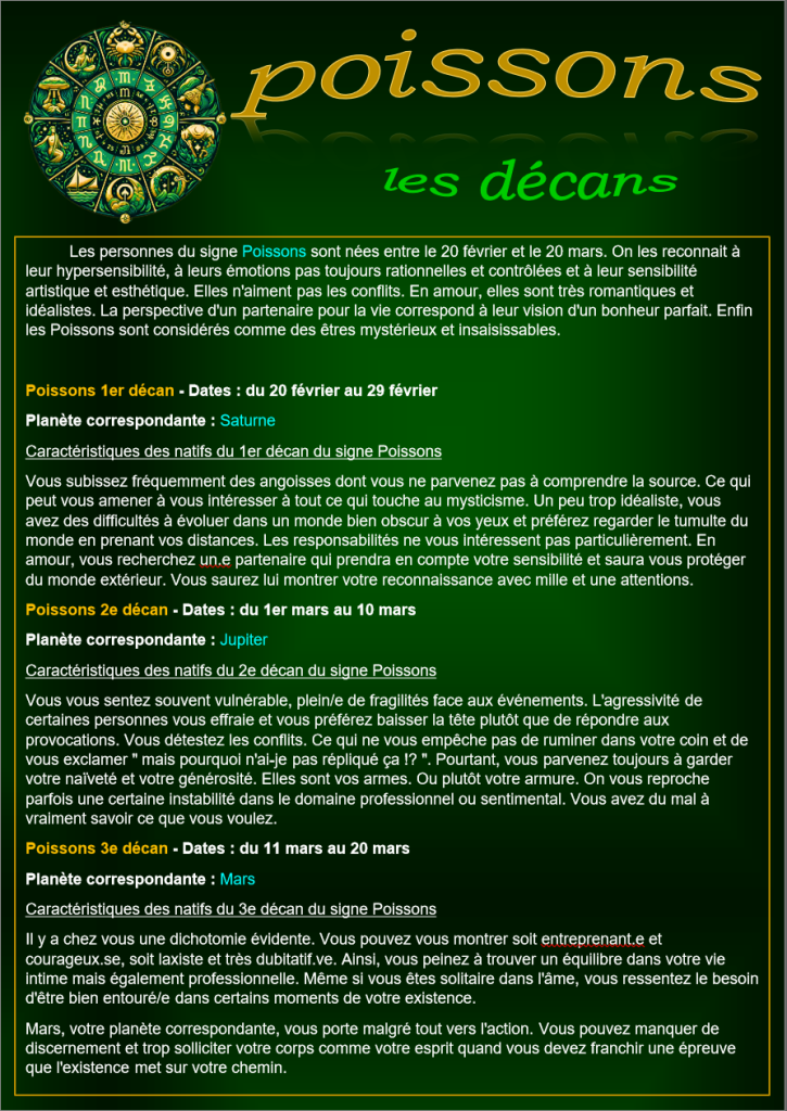 12 poissons decan