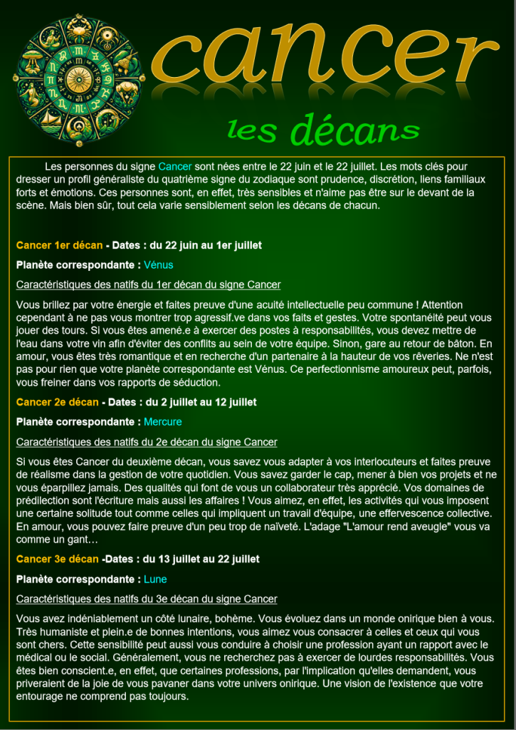 4 cancer decan