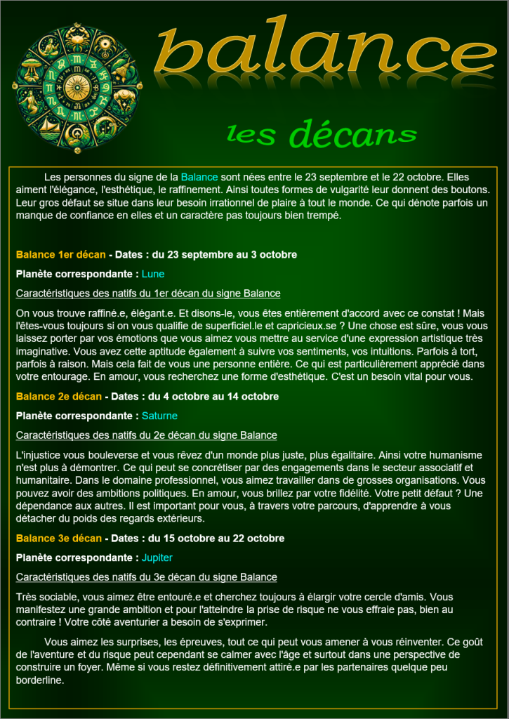 7 balance decan
