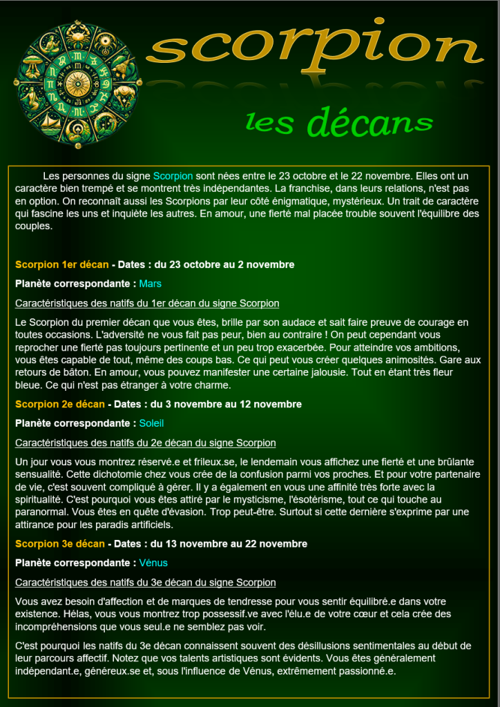 8 scorpion decan